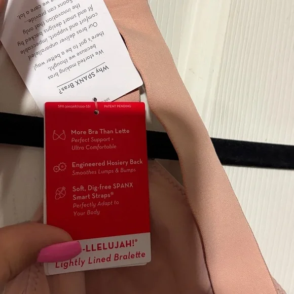 NWT Spanx lightly lined bralette in vintage rose - Picture 5 of 9